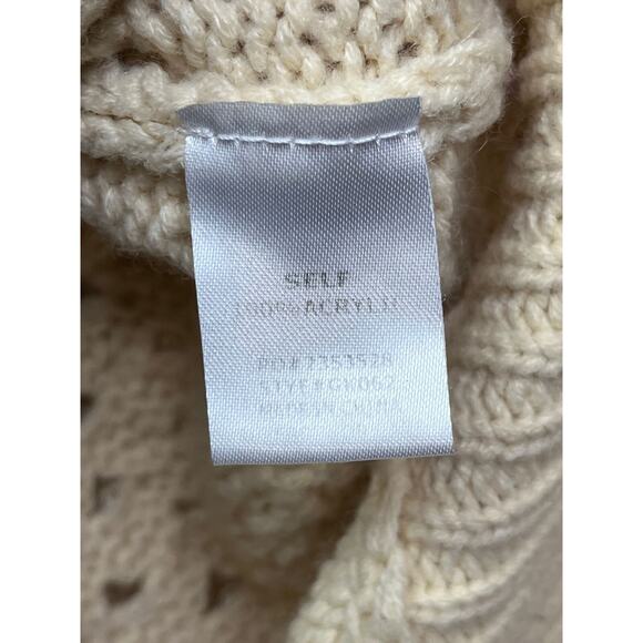 Misja Sweater Women's large cream chunky knit‎ fisherman Casual Open Knit - Picture 4 of 6